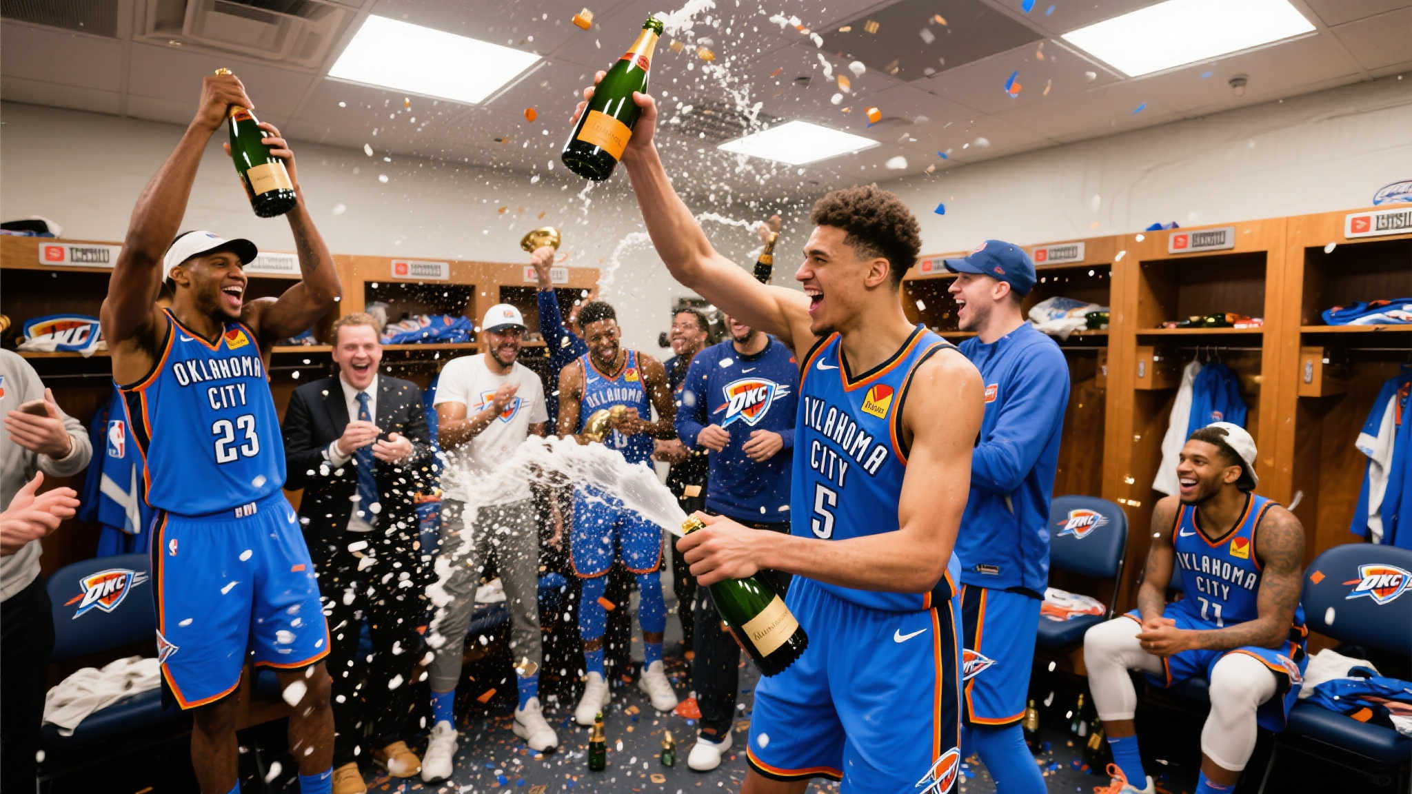 庆祝时刻震撼全场，雷霆书写新篇章
近日，NBA官